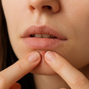 Can I pop a pimple on my lip?